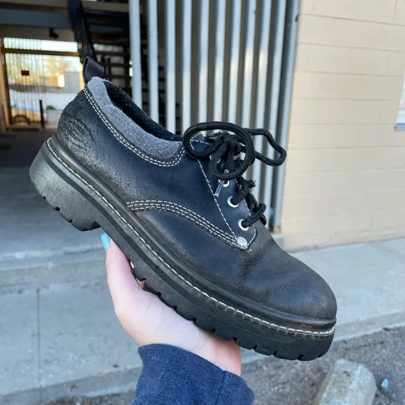 Y2K Chunky Heel Black Vintage Skechers - Picture 2 of 4